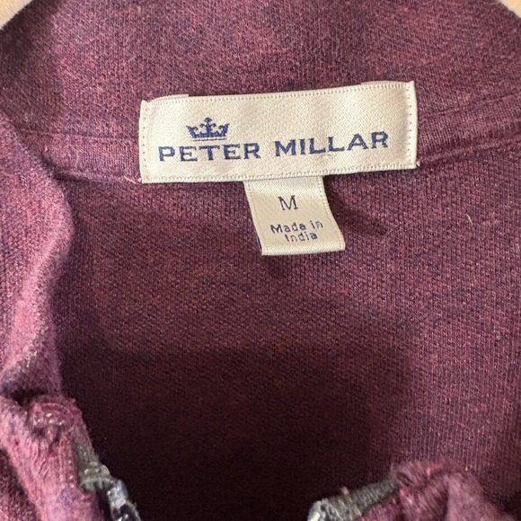 Peter Millar Crown Comfort Interlock‎ Sweater Sz M Purple 1/4 Zip Torrey Pines - Picture 4 of 7